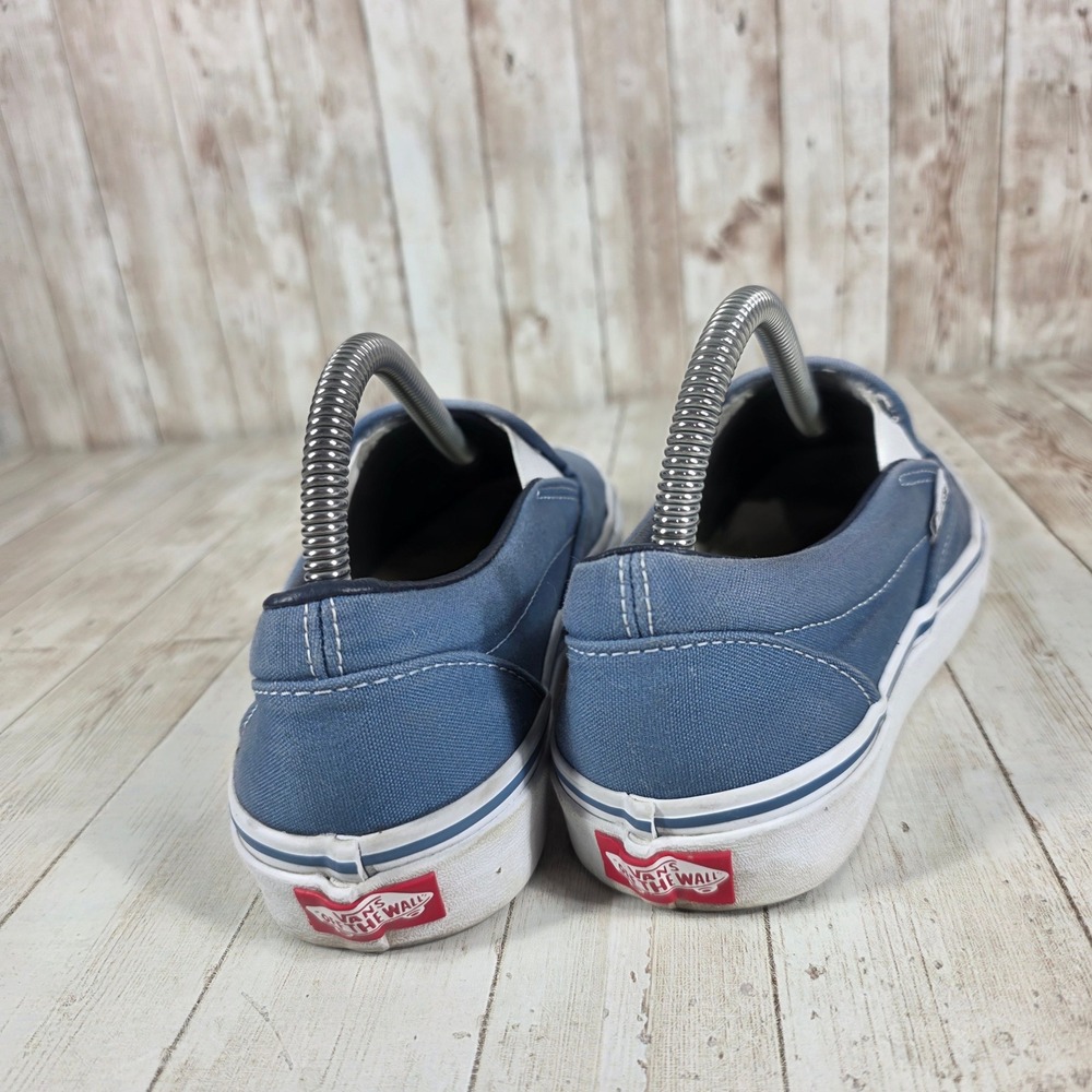 Vans Slip On Canvas Shoes Blue Womens Size 8.5 Casual Sneakers - Picture 3 of 8
